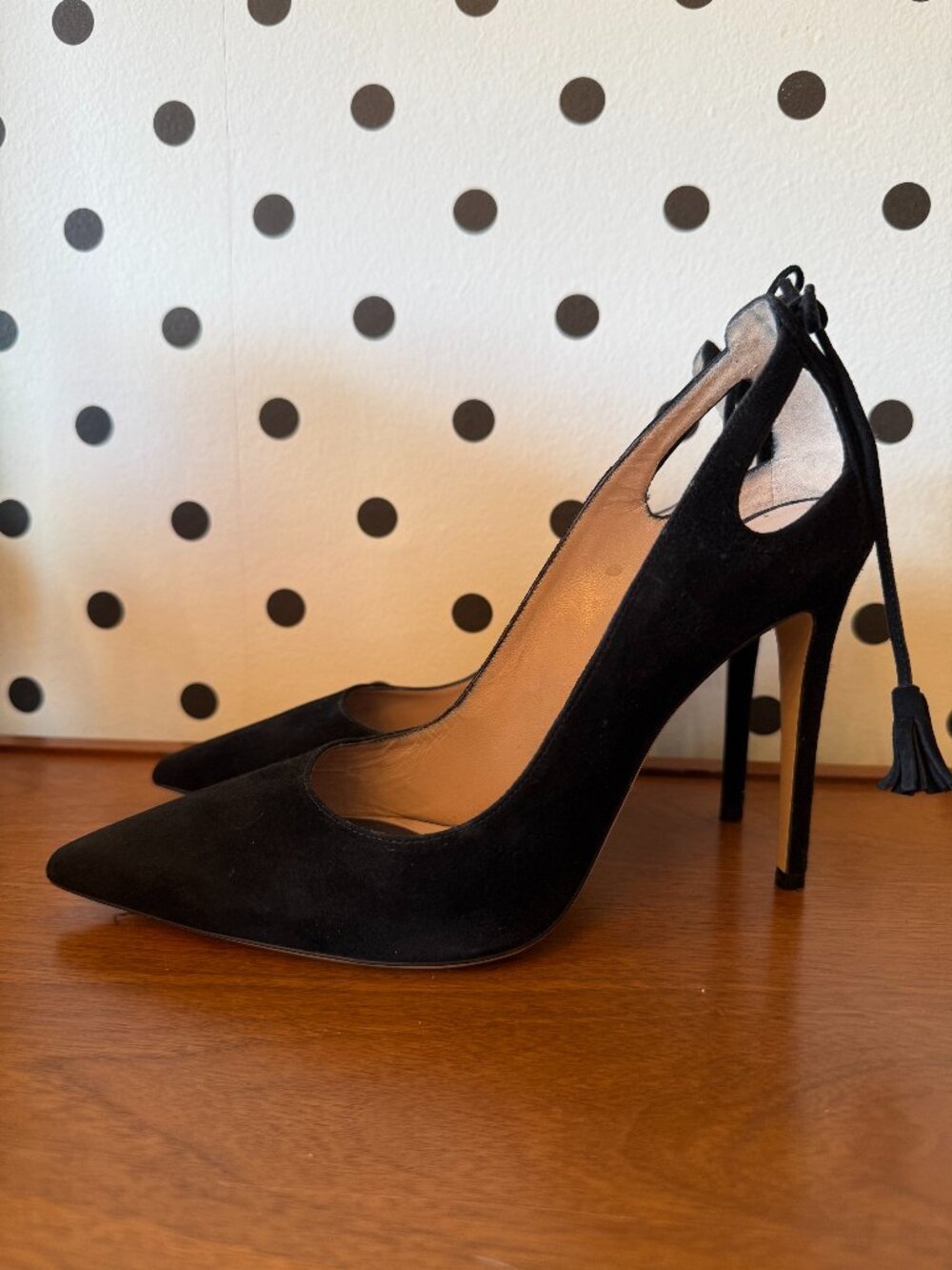 Deimille Women’s Black Leather Heels Italian Designer Pumps 39